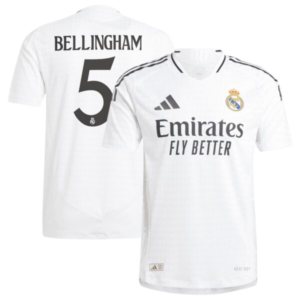 Real Madrid Home Authentic Shirt 2024-25 with Bellingham 5 printing