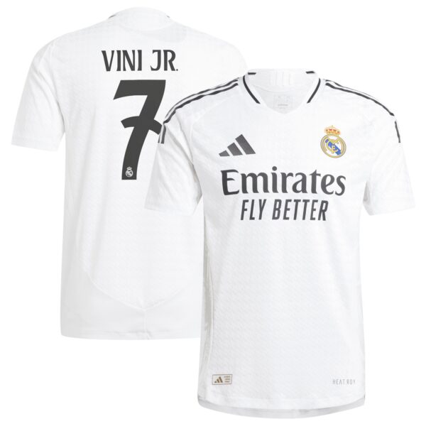 Real Madrid Home Authentic Shirt 2024-25 with Vini Jr. 7 printing