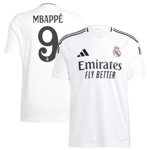 Real Madrid Home Shirt 2024-25 with Mbappé 9 printing